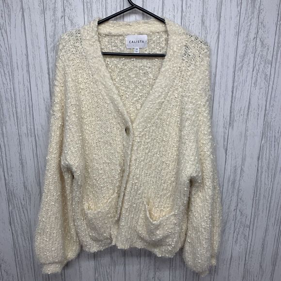 Calista Sweaters - Womens Size S/M Calista Ivory Cardigan EUC
